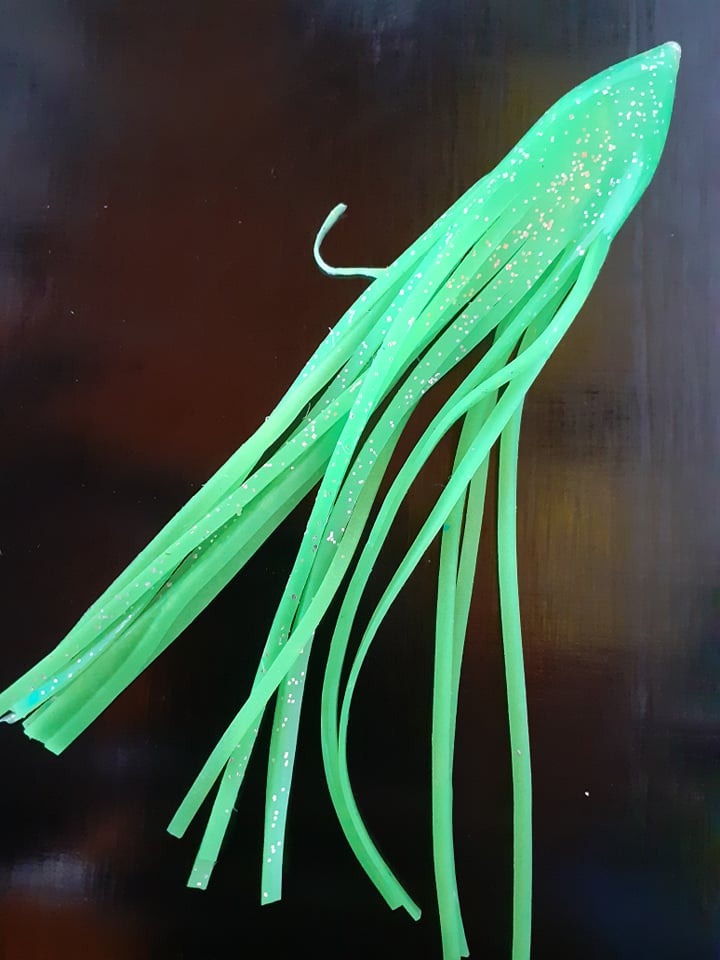 Octopus skirt , green with glitter, no eyes 13cm