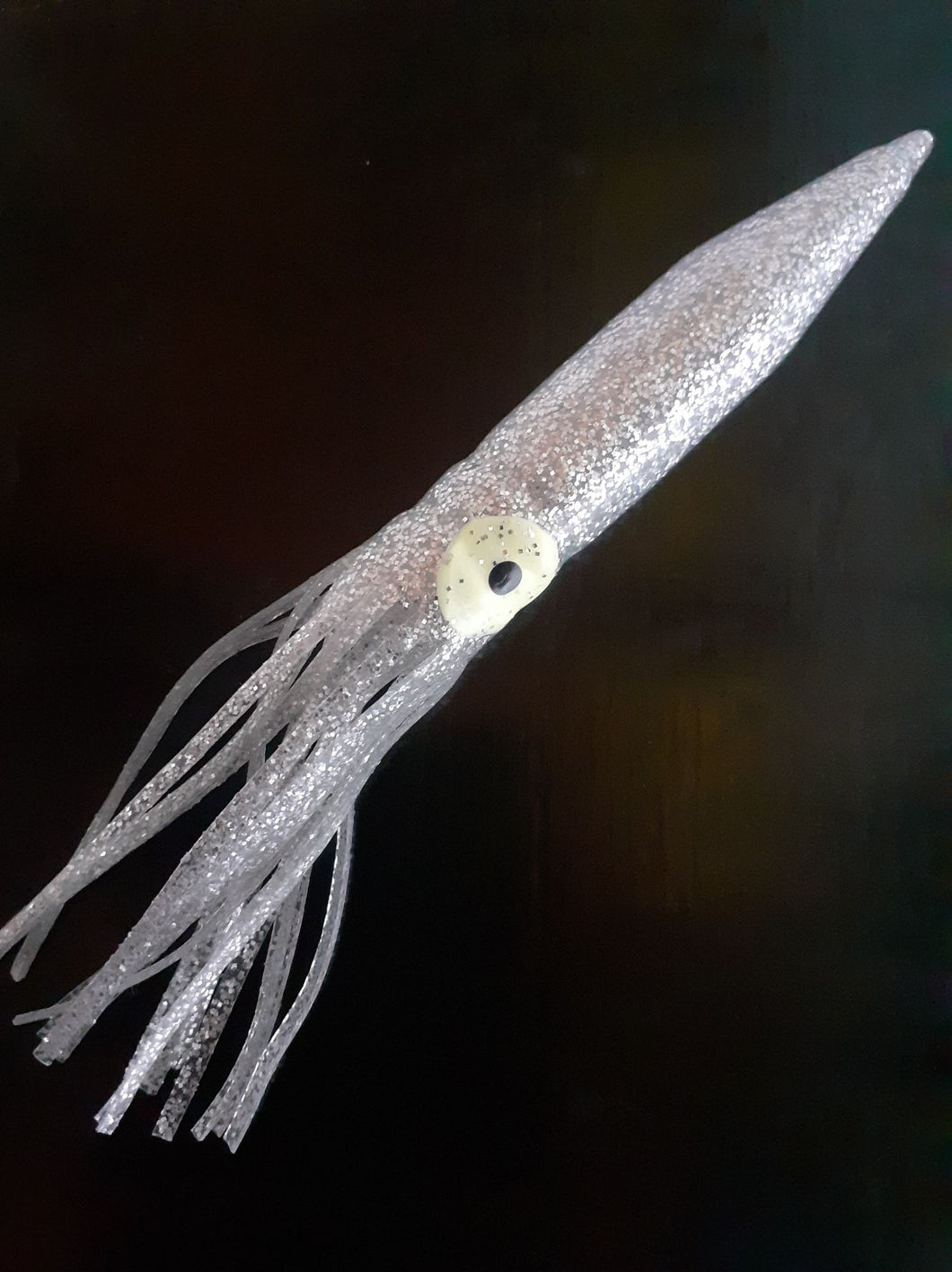 Mustad octopus/squid bulb skirt, 12cm , silver glittery