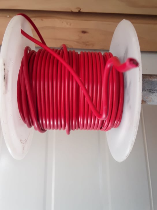 Wire single core tinned 4mm red - Per meter