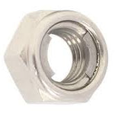 Nyloc nut M5 -imperial (white insert) - each