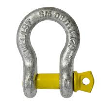 TITAN galvanized bow shackle, yellow pin 3/4