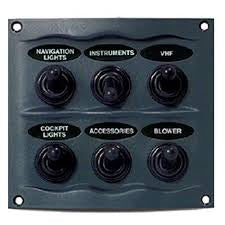 BEP contour switch panel, 6 way fused - water resistant