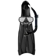 Mirage Barracuda dive mask,snorkel and fin set,  size 8-9