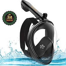 Load image into Gallery viewer, Weird Tails full face snorkeling mask, foldable , black
