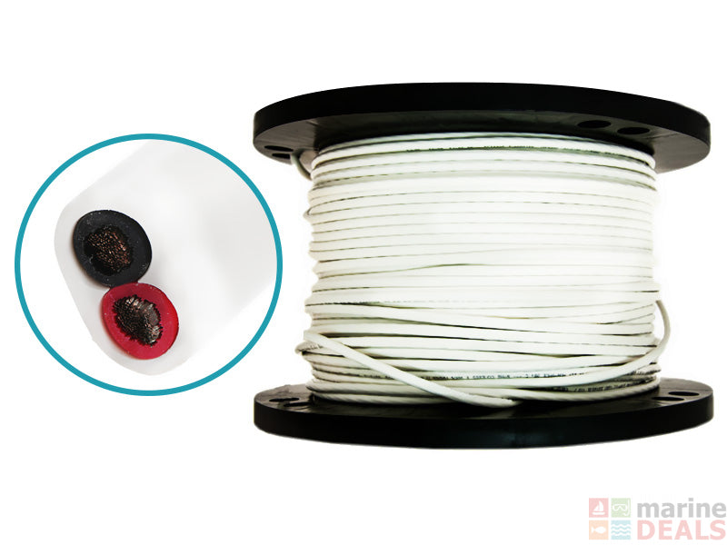 Twin tinned sheathed, 5 mm cable, white - per meter